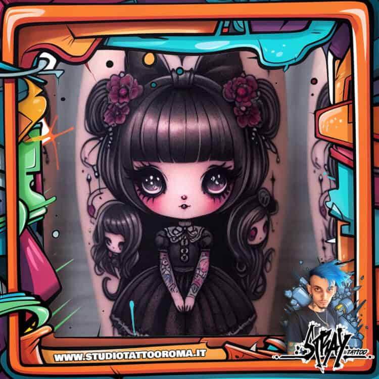 kawai tattoo roma doll